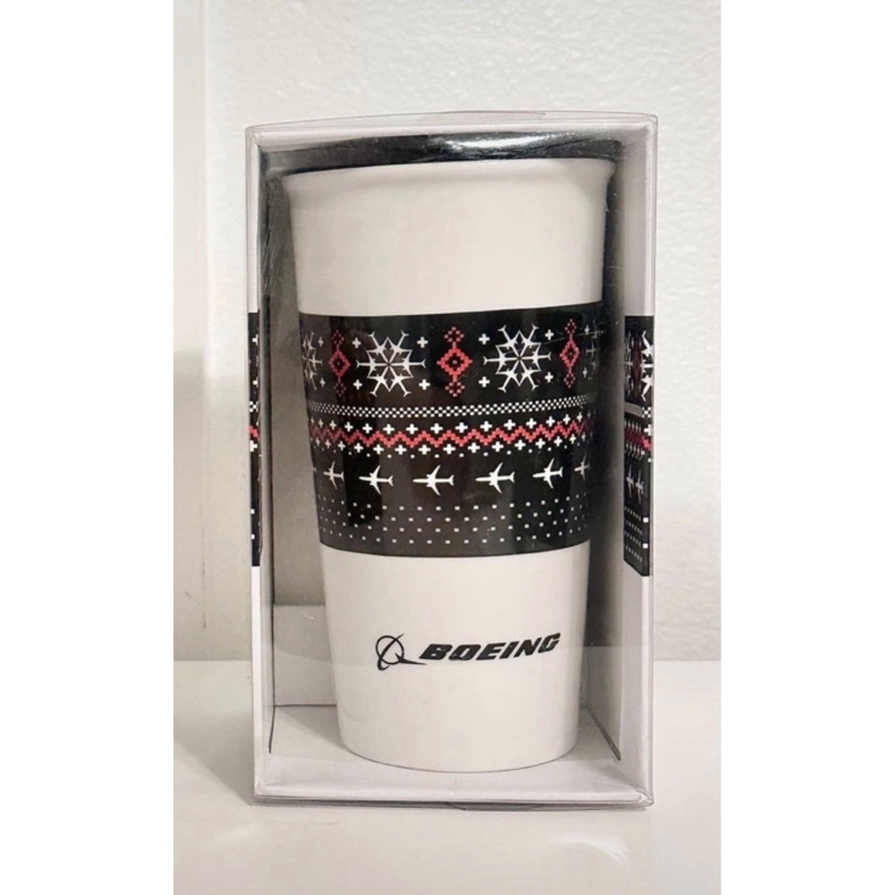 Boeing Store 2019 Jetflake Ceramic Tumbler 11.5oz Holiday Mug Collectible